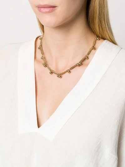 Shop Isabel Marant Double-chain Ball Necklace In Gold