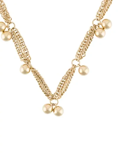 Shop Isabel Marant Double-chain Ball Necklace In Gold
