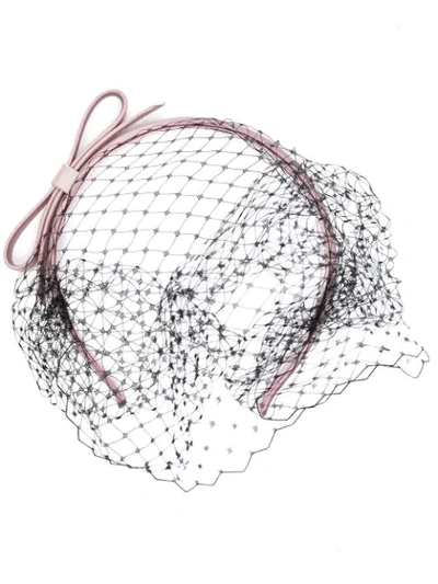 Shop Redv Bow-detail Veil Hairband In Pink
