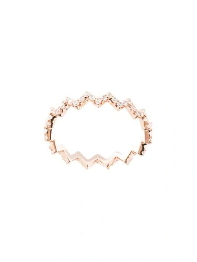 Shop Apm Monaco Zig Zag Ring In Gold