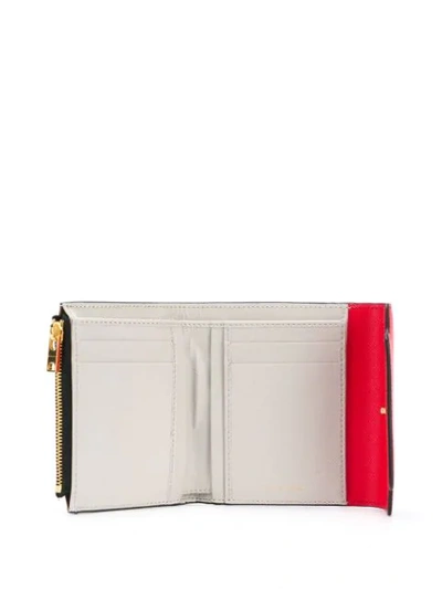 Shop Marni Colour-block Tri-fold Wallet In Brown