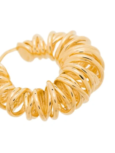 Shop Bottega Veneta Spiral Gold-plated Hoop Earrings