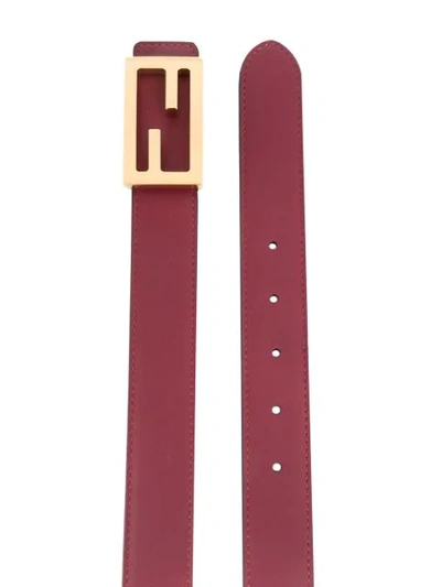 Shop Fendi Ff-motif Buckle Belt In Red