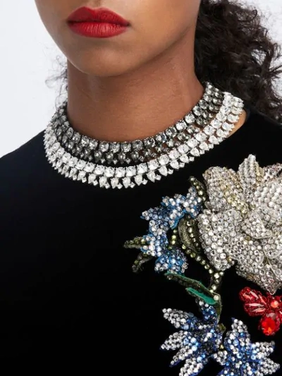 Shop Oscar De La Renta Gem Collar Necklace In Silver