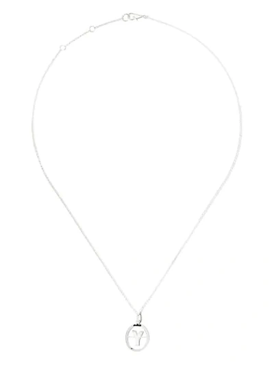 Shop Annoushka 14kt White Gold Diamond Initial Y Necklace In 18ct White Gold