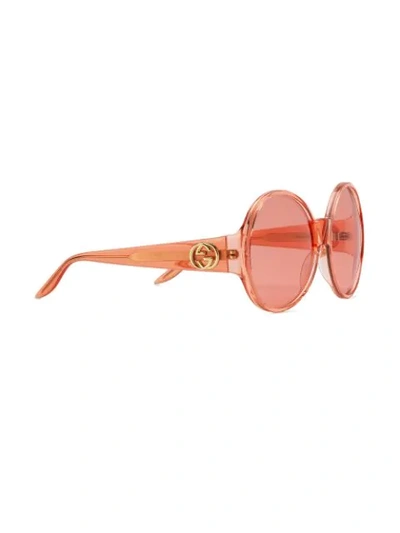 Shop Gucci Round-frame Sunglasses In Orange