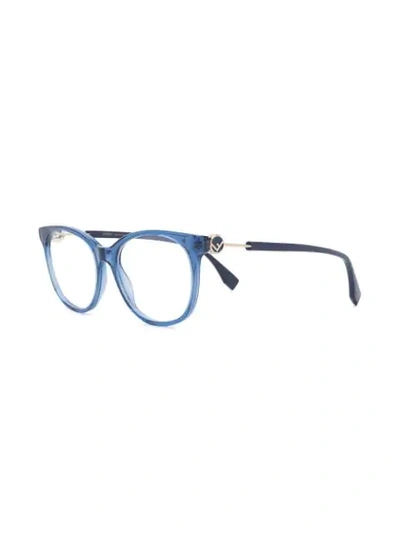 Shop Fendi Ff Logo Glasses In Blue