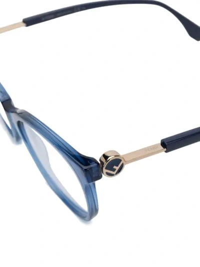 Shop Fendi Ff Logo Glasses In Blue