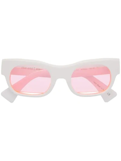 Shop Alain Mikli Round-frame Sunglasses In White