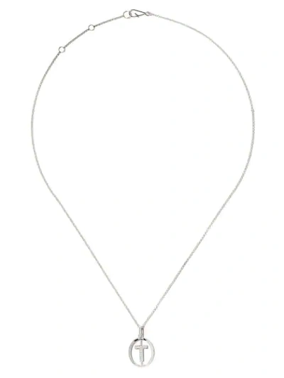 Shop Annoushka 14kt White Gold Diamond Initial T Necklace In 18ct White Gold