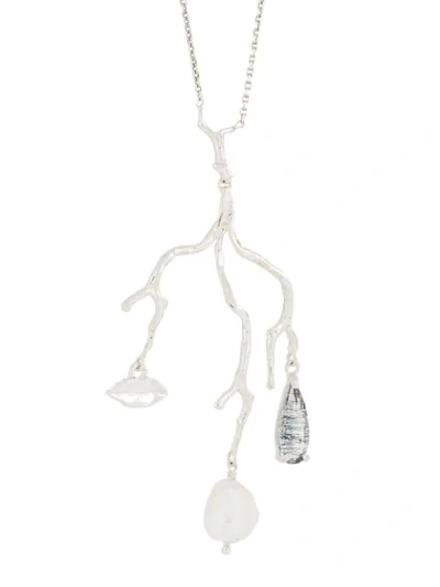 Shop Wouters & Hendrix Reves De Reves Branch Pearl Necklace In Silver