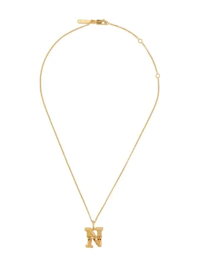Shop Chloé Letter N Pendant Necklace In Gold