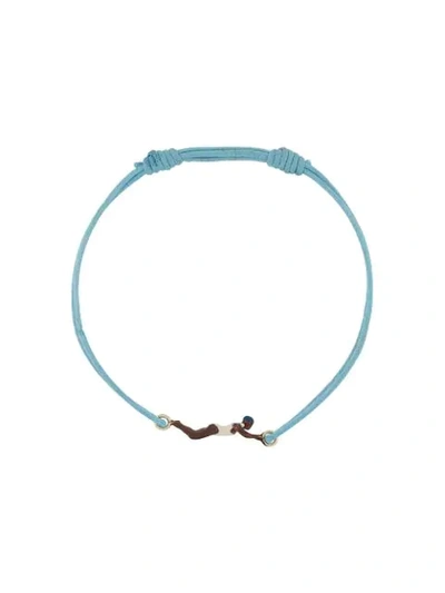 Shop Aliita 9kt Yellow Gold Nadadora Completa Cord Bracelet In Blue