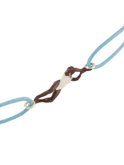 Shop Aliita 9kt Yellow Gold Nadadora Completa Cord Bracelet In Blue