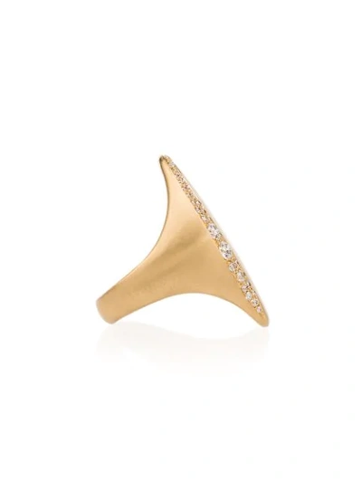 Shop Jade Trau 18k Yellow Gold Adele Diamond Ring In Metallic