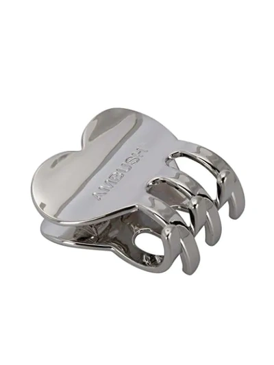 Shop Ambush Kk Heart-shaped Hair Clip In Silver