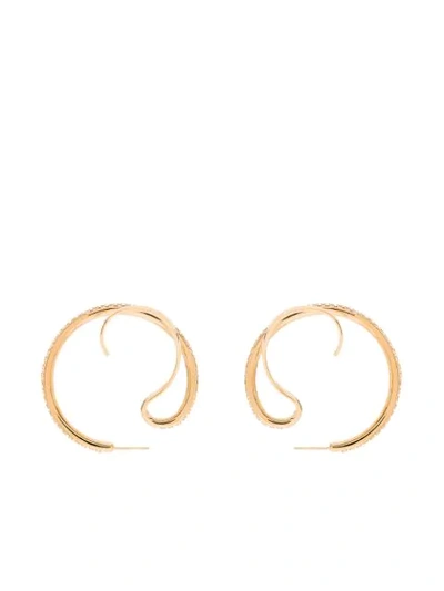 Shop Panconesi Crystal Upside-down Hoop Earrings In Gold