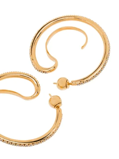 Shop Panconesi Crystal Upside-down Hoop Earrings In Gold