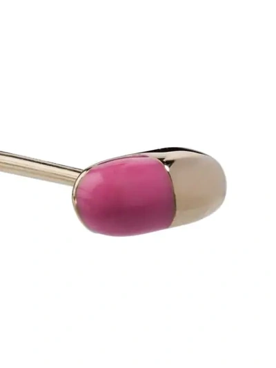 Shop Alison Lou 14kt Yellow Gold Pill Earring In Pink