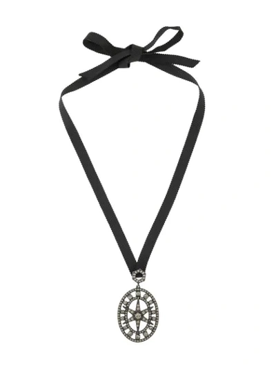 Pre-owned Lanvin Star Pendant Necklace In Black
