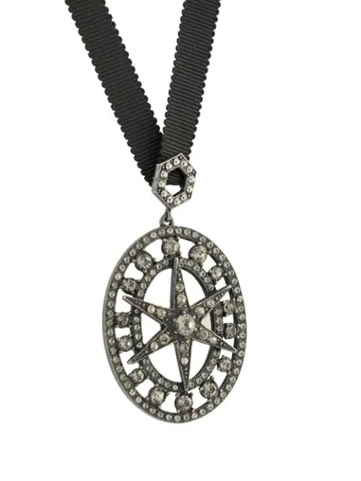 Pre-owned Lanvin Star Pendant Necklace In Black