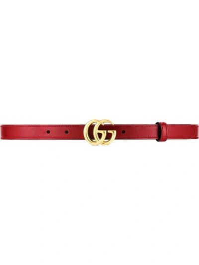 Shop Gucci Gg Marmont Belt In Red