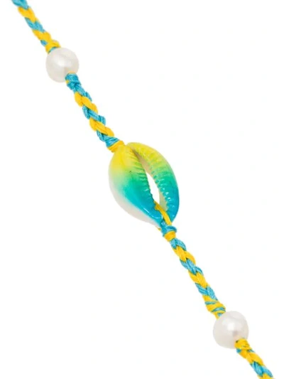 Shop Venessa Arizaga Moonlight Shell Necklace In Blue