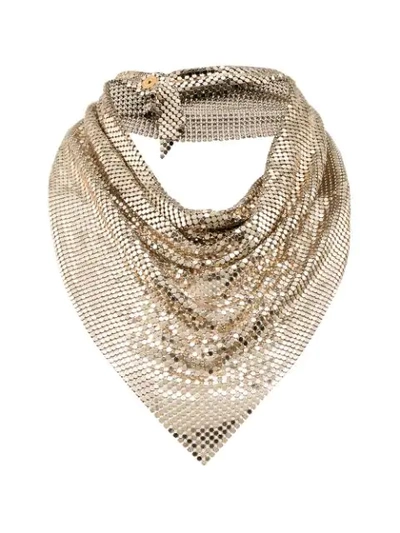 Shop Rabanne Draped Mesh Necklace In Gold