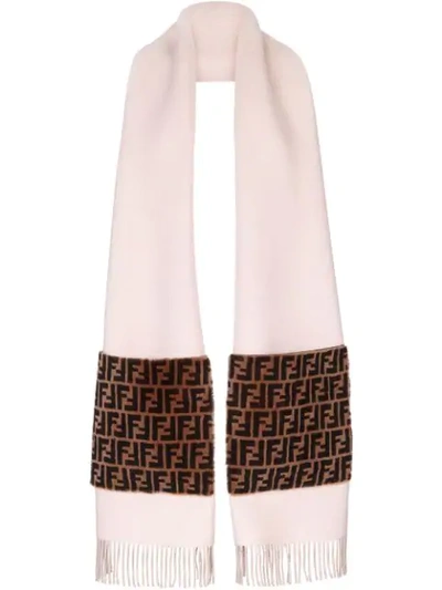 Shop Fendi Touch Of Fur Scarf In Pink