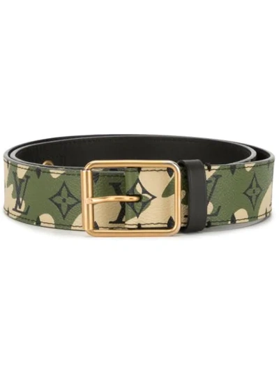 Pre-owned Louis Vuitton X Takashi Murakami 2008 Camouflage Belt In Green