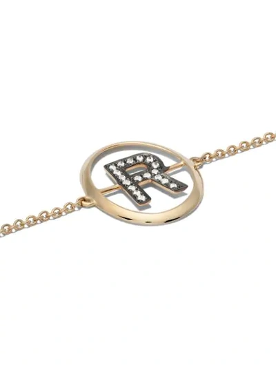 Shop Annoushka 18kt Yellow Gold Diamond Initial R Bracelet In 18ct Yellow Gold