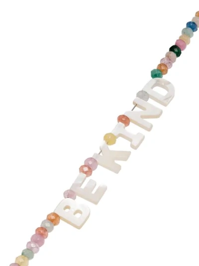 Roxanne First 14k Rose Gold Be Kind Beaded Jade Necklace In Pink