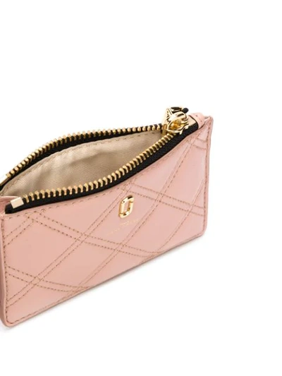 Shop Marc Jacobs The Quilted Softshot Top Zip Multi Wallet In Neutrals