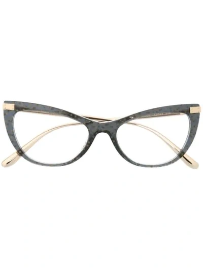 Shop Dolce & Gabbana Cat-eye Glasses In Grey