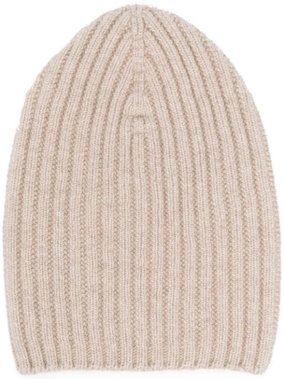 Barrie Ribbed-knit Cashmere Beanie In Neutrals