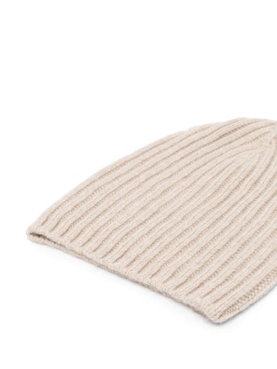 Barrie Ribbed-knit Cashmere Beanie In Neutrals