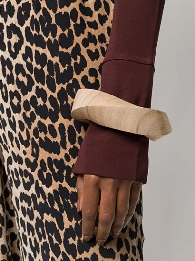 Shop Monies Oversized Sculpted Bangle In Neutrals