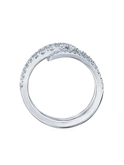 Shop Kwiat 18kt White Gold Vine Diamond Wrap Ring In Silver