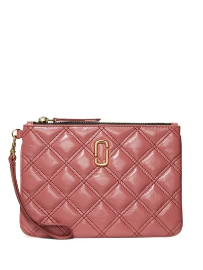 Shop Marc Jacobs The Quilted Softshot Wristlet Pouch In Pink