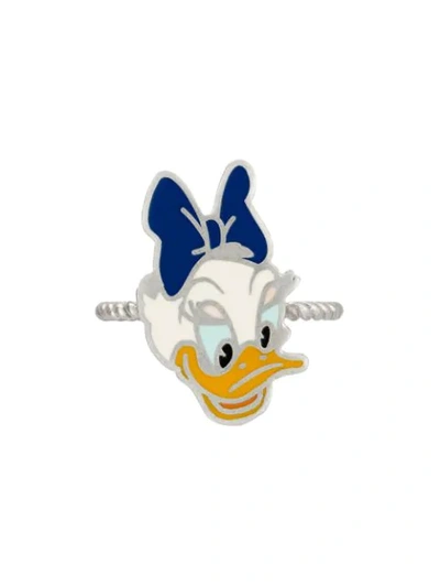 Shop Gucci X Disney Daisy Duck Ring In Silver