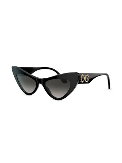 Shop Dolce & Gabbana Cat Eye Sunglasses In Black