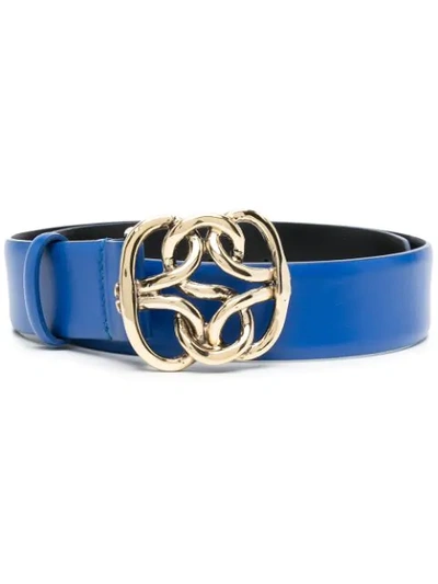 Shop Alberta Ferretti Twisted-buckle Belt In Blue