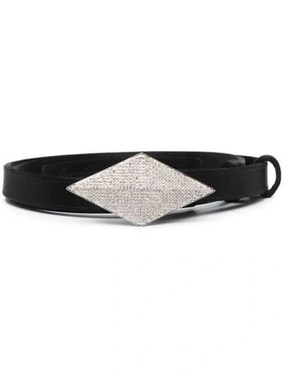 Shop Alexandre Vauthier Crystal-buckle Belt In Black