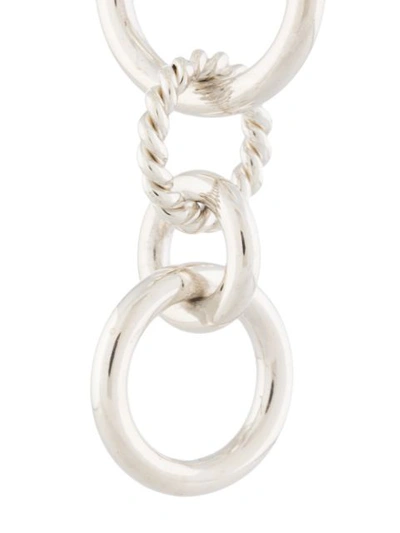 Shop E.m. Drop Hoop Earrings In Silver