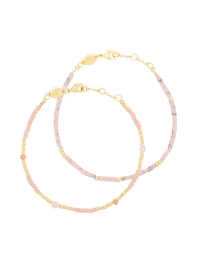 Shop Anni Lu Lynx Bracelet Set In Gold