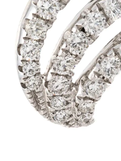 Shop Anita Ko 18kt White Gold Large Diamond Wave Earrings In Silver