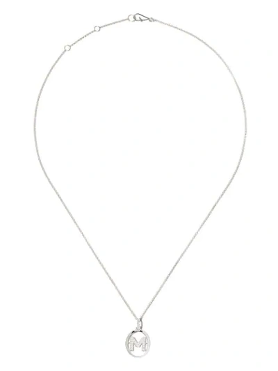 Shop Annoushka 14kt White Gold Diamond Initial M Necklace In 18ct White Gold