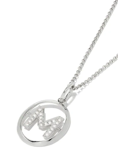 Shop Annoushka 14kt White Gold Diamond Initial M Necklace In 18ct White Gold