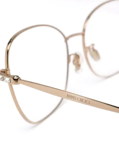 Jimmy Choo Cat-eye Framed Glasses In Gold