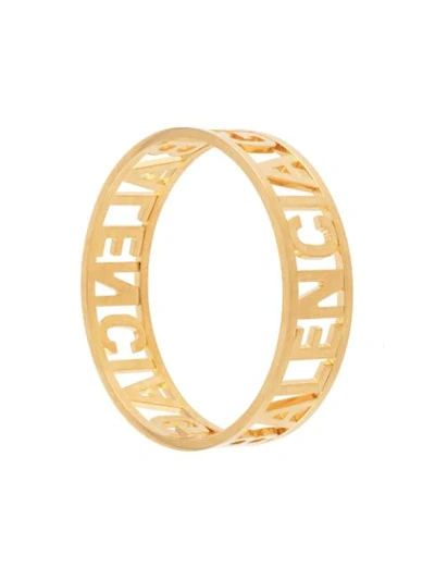 Shop Balenciaga Logo Bracelet In Gold